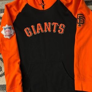 🧡🖤⚾️ MLB San Francisco Giants Hoodie Kangaroo Pocket Size L Majestic Brand